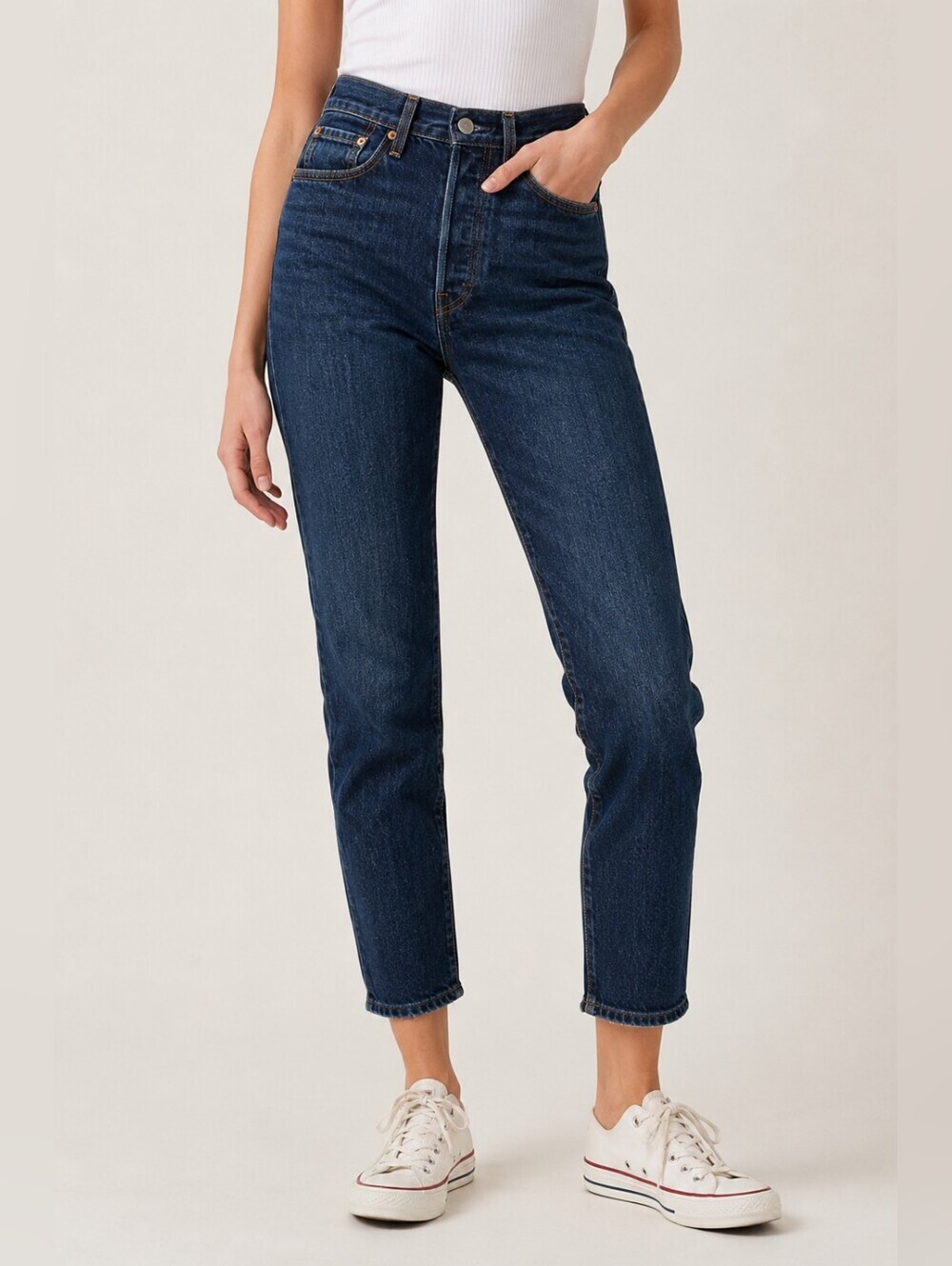 👖 Levi’s 501 CT Cropped Jeans 👖Classic Dark Wash Button Fly Denim Size 26x32